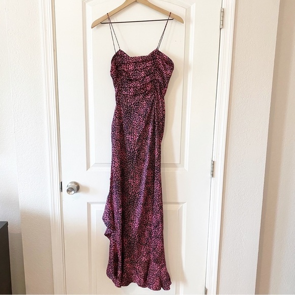 ALESSANDRA RICH Silk Asymmetrical Ruffle Evening Formal Dress - Picture 9 of 14